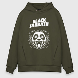 Толстовка оверсайз мужская Black Sabbath rock panda, цвет: хаки