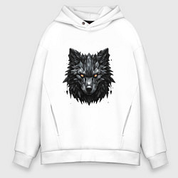 Толстовка оверсайз мужская Графитовый волк, цвет: белый