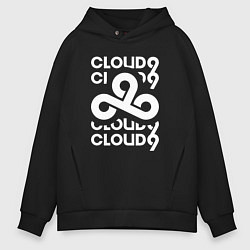 Толстовка оверсайз мужская Cloud9 - in logo, цвет: черный
