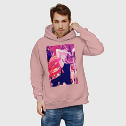 Толстовка оверсайз мужская Дневник будущего Юно Гасай, цвет: пыльно-розовый — фото 2