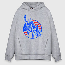 Мужское худи оверсайз USA statue of liberty