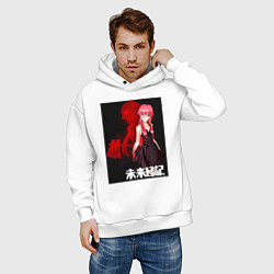 Толстовка оверсайз мужская Дневник будущего Юно, цвет: белый — фото 2