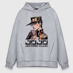 Толстовка оверсайз мужская Jotaro Kujo - Jojo ai art, цвет: меланж