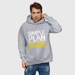 Толстовка оверсайз мужская Simple plan - boom, цвет: меланж — фото 2