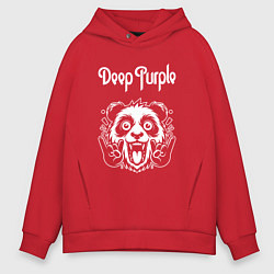 Толстовка оверсайз мужская Deep Purple rock panda, цвет: красный