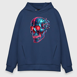 Мужское худи оверсайз Metal cyber skull - ai art