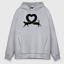 Мужское худи оверсайз Love cat