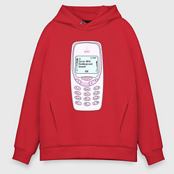 Толстовка оверсайз мужская Error 404 nokia, цвет: красный