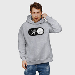 Толстовка оверсайз мужская Режим космоса включен, цвет: меланж — фото 2