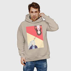 Толстовка оверсайз мужская Очень приятно Томоэ, цвет: миндальный — фото 2