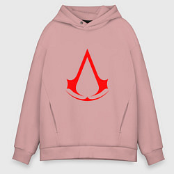 Мужское худи оверсайз Red logo of assassins