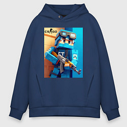 Мужское худи оверсайз Counter Strike and Minecraft - collaboration