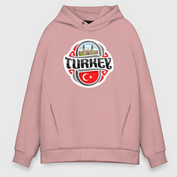 Толстовка оверсайз мужская Turkey country, цвет: пыльно-розовый