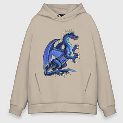 Толстовка оверсайз мужская Azure dragon, цвет: миндальный