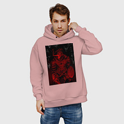 Толстовка оверсайз мужская Убийца гоблинов мечник, цвет: пыльно-розовый — фото 2