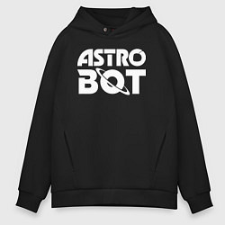 Толстовка оверсайз мужская Astro bot logo, цвет: черный