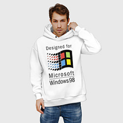 Толстовка оверсайз мужская Разработанный для windows 98, цвет: белый — фото 2