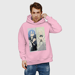 Толстовка оверсайз мужская Реинкарнация безработного Рокси Мигурдия Сильфиетт, цвет: светло-розовый — фото 2