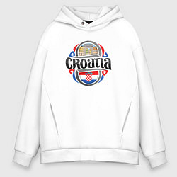 Толстовка оверсайз мужская Croatia, цвет: белый