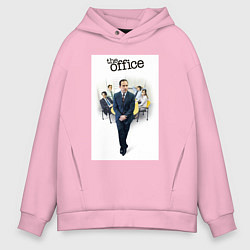 Толстовка оверсайз мужская The office characters, цвет: светло-розовый