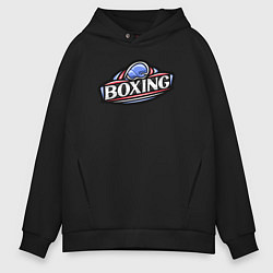 Толстовка оверсайз мужская Boxing sport, цвет: черный