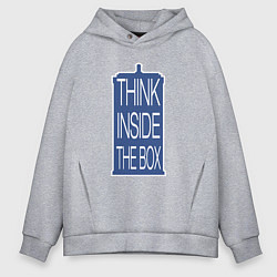 Толстовка оверсайз мужская Think inside the box, цвет: меланж