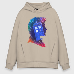 Толстовка оверсайз мужская Tardis and doctor, цвет: миндальный