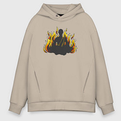 Толстовка оверсайз мужская Fire yoga, цвет: миндальный
