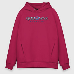 Толстовка оверсайз мужская God of war ragnarok logo, цвет: маджента
