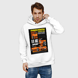 Толстовка оверсайз мужская Nissan Silvia авто, цвет: белый — фото 2