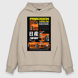 Толстовка оверсайз мужская Nissan Silvia авто, цвет: миндальный