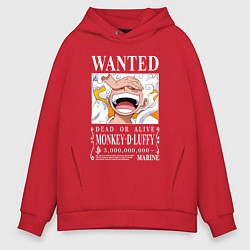 Толстовка оверсайз мужская Monkey D Luffy - wanted, цвет: красный