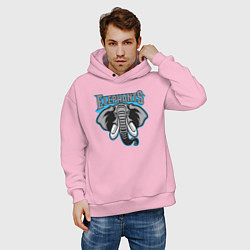 Толстовка оверсайз мужская Elephants team, цвет: светло-розовый — фото 2