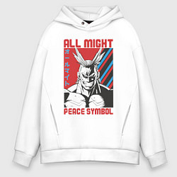 Мужское худи оверсайз Моя геройская академия All Might pease symbol