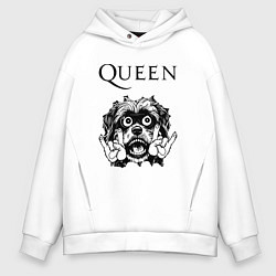 Мужское худи оверсайз Queen - rock dog