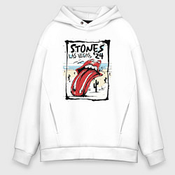 Толстовка оверсайз мужская The Rolling Stones Las Vegas, цвет: белый