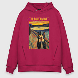 Мужское худи оверсайз The scream cat art