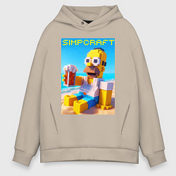 Мужское худи оверсайз Minecraft and Simpsons collaboration - ai art