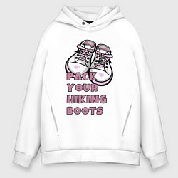 Толстовка оверсайз мужская Pink boots, цвет: белый