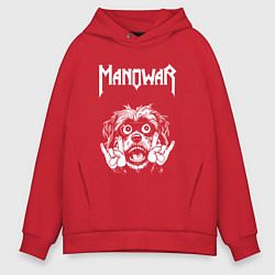 Мужское худи оверсайз Manowar rock dog