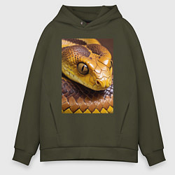 Толстовка оверсайз мужская Песчаная змея, цвет: хаки