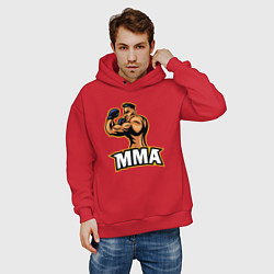 Толстовка оверсайз мужская Fighter MMA, цвет: красный — фото 2