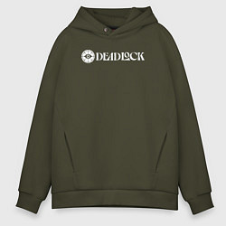 Мужское худи оверсайз Deadlock white logo