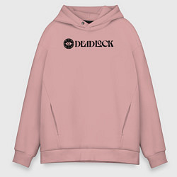 Мужское худи оверсайз Deadlock white logo