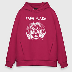 Толстовка оверсайз мужская Papa Roach rock dog, цвет: маджента