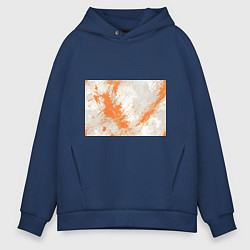 Мужское худи оверсайз Оранжевая краска на белом