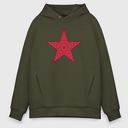 Толстовка оверсайз мужская USSR red star, цвет: хаки