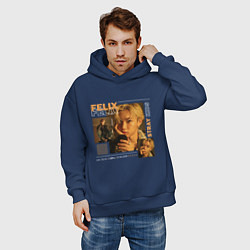 Толстовка оверсайз мужская Stray kids Ли Феликс, цвет: тёмно-синий — фото 2