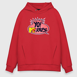 Толстовка оверсайз мужская Yo raps, цвет: красный