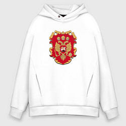 Толстовка оверсайз мужская Герб Москвы символика ретро, цвет: белый